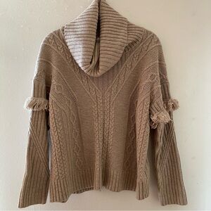 Artisan NY Chunky Knit Turtleneck Sweater with Open Back M